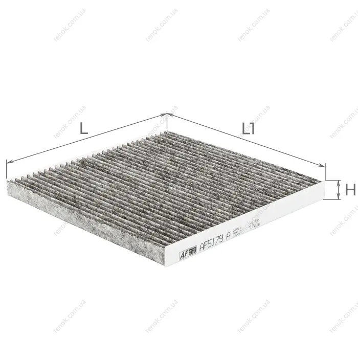 Фільтр салону вугільний ISUZU D-MAX 02-12 (вир-во) ALPHA FILTER AF5179A (фото 1)