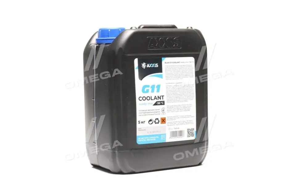 Антифриз BLUE G11 Сoolant Ready-Mix -36°C <AXXIS> (синій) (Каністра 5кг) AXXIS Польша AX-P999-G11B RDM5 (фото 1)