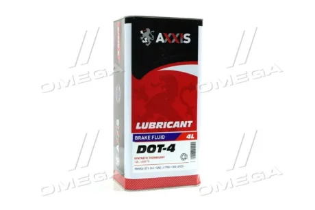 Рідина гальм. AXXIS DOT4 (Каністра 4л) AXXIS Польша AX-26461.4