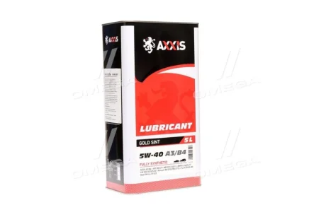 Олива моторна AXXIS 5W-40 A3/B4 Gold Sint (Каністра 5л) AXXIS Польша AX-2175