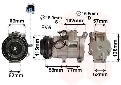 Компресор кондиціонера MAZDA 3 06/09 > 13 Van Wezel 2700K276 (фото 1)