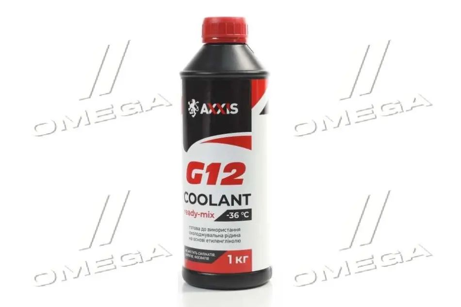 Антифриз RED G12+ Сoolant Ready-Mix -36°C <AXXIS> (червоний) (Каністра 1кг) AXXIS Польша AX-P999-G12R RDM1 (фото 1)