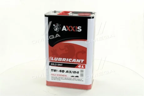 Масло моторн. AXXIS 5W-40 A3/B4 Gold Sint (Каністра 4л) AXXIS Польша AX-2025