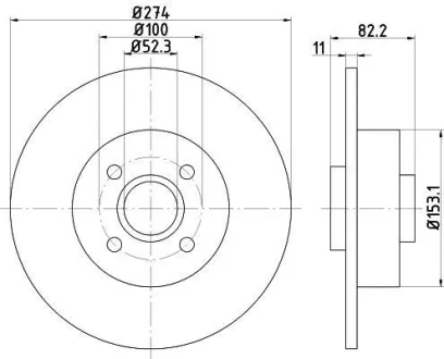 HELLA PRO RENAULT диск гальмівний задн (з підшипником!) Megane Hella pagid 8DD 355 112-211