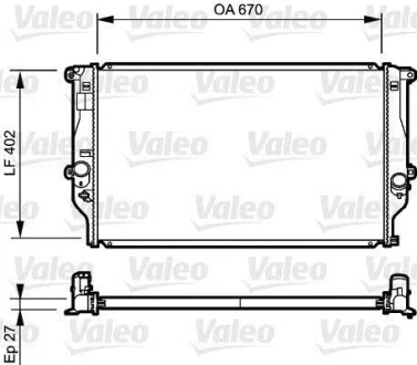 VALEO TOYOTA Радіатор системи охолодження двигуна RAV 4 III 2.2 05- Valeo 735216