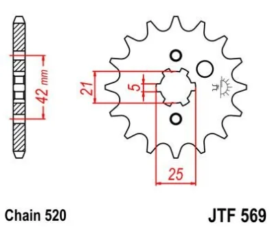 Передня зірка 17зуб. RD350LC YPVS ?83- JT JT MOTO 105-427-17