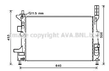 AVA FORD Радіатор сист. охолодження двигуна C-Max II, Focus III, Transit Connect 1.0 12- AVA COOLING FD2602 (фото 1)