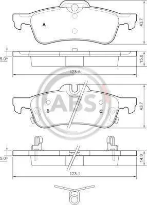 Гальмівні колодки зад. Toyota Yaris 05-20 (ATE) A.B.S. 37579 (фото 1)