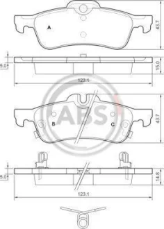 Гальмівні колодки зад. Toyota Yaris 05-20 (ATE) A.B.S. 37579