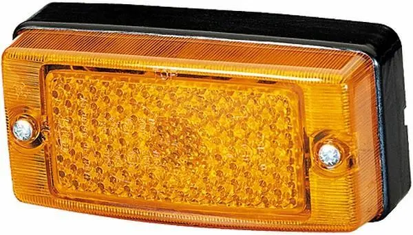Габаритні ліхтарі лів/прав, помаранчевий, Halogen/R5W, висота 43мм ширина 124мм глибина 62мм, болт/горизонтальне кріплення/кріплення вертикальне, 12/24В (IP5K9K) HELLA 2PS004361001 (фото 1)
