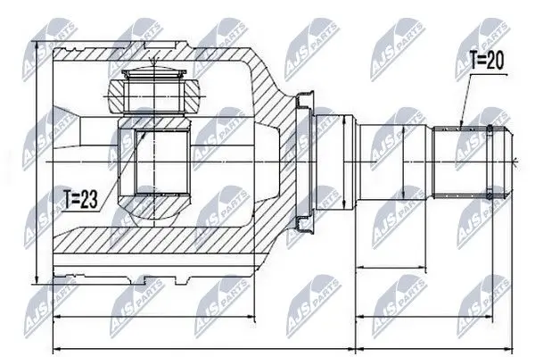 Внутрішній шрус Toyota hi-lux 4wd, 43430-0k070 NTY NPWTY059 (фото 1)