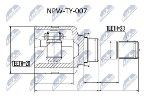 Внутрішній шрус volvo xc60 2.0t 20082013 атм powershift mps6, 36011453 NTY NPWTY007