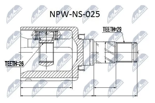 ШРУС NTY NPWNS025 (фото 1)