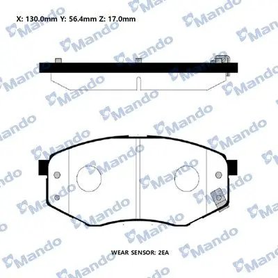 Колодки гальм. диск. HYUNDAI SONATA YF LF TUCSON TL передн. (вир-во Mando) MANDO RMPH56NS (фото 1)