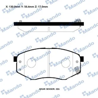 Колодки гальм. диск. HYUNDAI SONATA YF LF TUCSON TL передн. (вир-во Mando) MANDO RMPH56NS