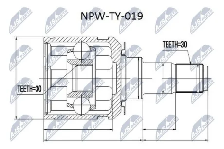 ШРКШ внутр. з пильовиком TOYOTA (вир-во) NTY NPW-TY-019