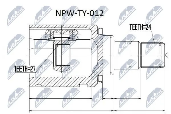 ШРКШ внутр. лівий TOYOTA CAMRY, COROLLA, RAV 4, HIGHLANDER, LEXUS (вир-во) NTY NPW-TY-012 (фото 1)
