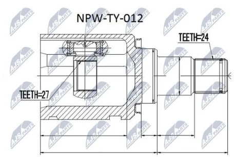 ШРКШ внутр. лівий TOYOTA CAMRY, COROLLA, RAV 4, HIGHLANDER, LEXUS (вир-во) NTY NPW-TY-012