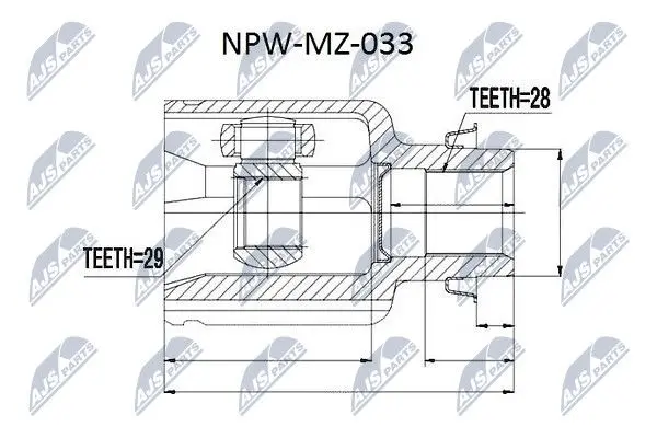 ШРКШ внутр. MAZDA 2, 323 (вир-во) NTY NPW-MZ-033 (фото 1)