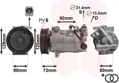 Компресор кондиціонера RENAULT MEGANE/SCENIC 2009- (вир-во) Van Wezel 4300K489 (фото 1)