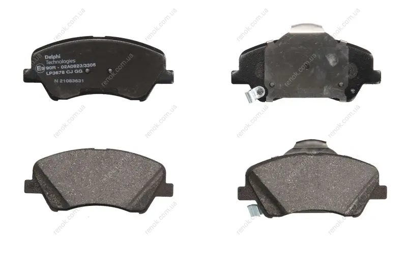 Комплект гальмівних колодок передн, HYUNDAI ACCENT V, BAYON, I20 III, SOLARIS KIA RIO IV, STONIC 1.0-1.6D 01.17- DELPHI Delphi LP3678 (фото 1)
