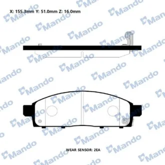 Колодки гальм. MITSUBISHI L200 2.5 DI-D передн. (вир-во Mando) MANDO RMPM05NS