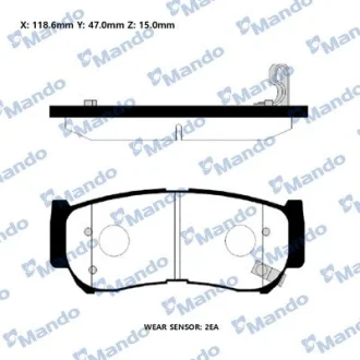 Колодки гальм. HYUNDAI H1/STAREX Santa FE задн. (вир-во Mando) MANDO RMPH34NS
