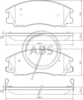 Колодка гальм. диск. передн. (вир-во ABS) A.B.S. 37323