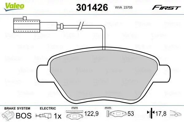 Колодки тормозные дисковые, комплект Valeo 301426 (фото 1)