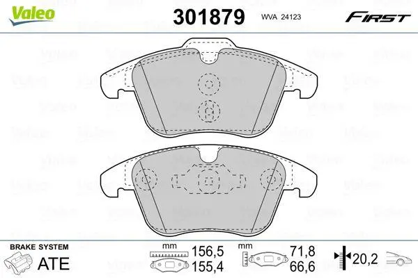 Колодки тормозные Valeo 301879 (фото 1)
