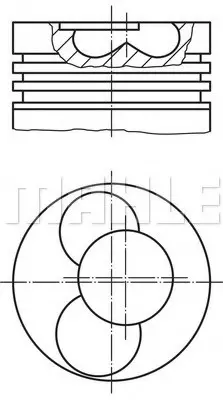 Поршень з кільцями, VW Caddy III, 2.0, 04-10 MAHLE / KNECHT 030 91 02 (фото 1)