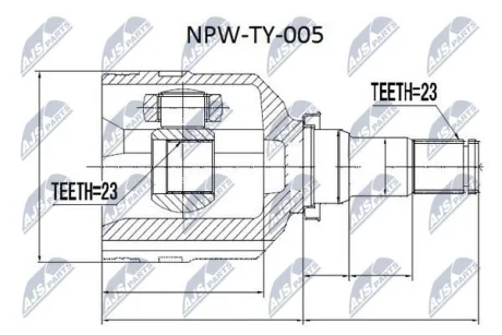 ШРУС внутр. TOYOTA COROLLA (вир-во) NTY NPW-TY-005