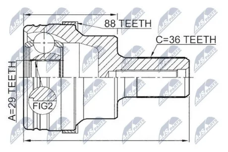 ШРКШ зовн. задній FORD KUGA I, VOLVO (вир-во) NTY NPZ-FR-046