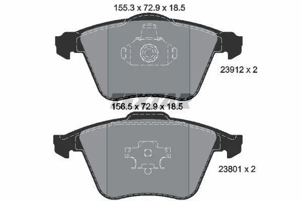 Комплект гальмівних колодок передн, VOLVO C30, C70 II, S40 II, V40, V50 FORD FOCUS II MAZDA 3 SAAB 9-3, 9-3X 1.5-Electric 09.02-08.19 TEXTAR 2391201 (фото 1)