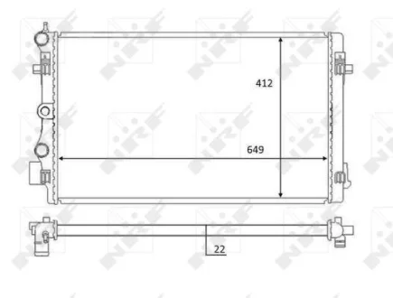 Радіатор охолодження Audi A1/Skoda Fabia/VW Polo 1.4-2.0D 09- (вир-во) NRF 59056