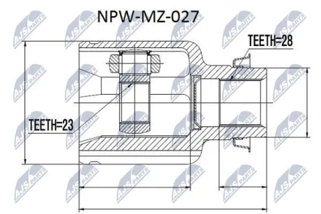 ШРКШ внутр. правий MAZDA 3, 626 V (вир-во) NTY NPW-MZ-027