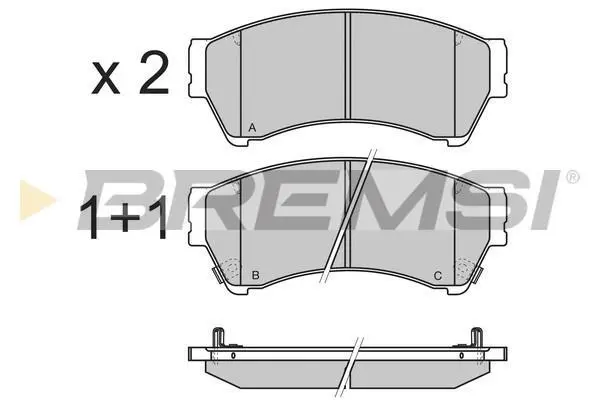 Гальмівні колодки пер. Mazda 6 02-13 (akebono) BREMSI Bremsi BP3343 (фото 1)