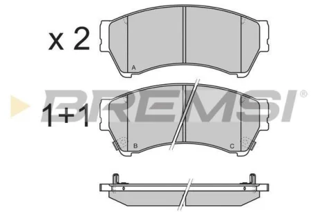 Гальмівні колодки пер. Mazda 6 02-13 (akebono) BREMSI Bremsi BP3343
