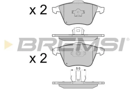 Гальмівні колодки перед. Opel Vectra C/Saab 9-3 02- (ATE/17-19") BREMSI Bremsi BP3301