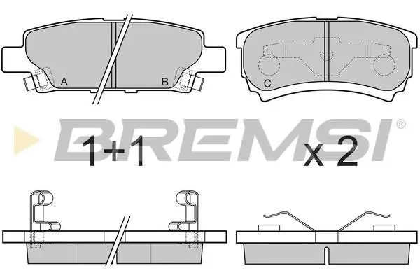 Гальмівні колодки зад. Caliber 06-/Lancer 00-/Outlander 01-12 (Akebono) BREMSI Bremsi BP3106 (фото 1)