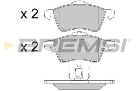 Гальмівні колодки пер. T4 2.5TDI 96-03 (R15) (ATE) BREMSI Bremsi BP2723
