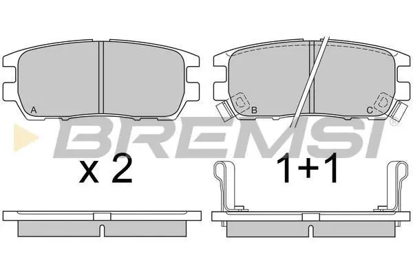 Гальмівні колодки зад. Pajero II/L400 90-05 (107.8x43.8x14) BREMSI Bremsi BP2574 (фото 1)
