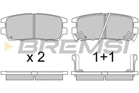 Гальмівні колодки зад. Pajero II/L400 90-05 (107.8x43.8x14) BREMSI Bremsi BP2574