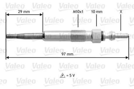 VALEO AUD свічка розжарювання 1,4-2,0TDI 03- VW 1,9/2,0TDI 04- SKODA 1,9TDI 04- Valeo 345125