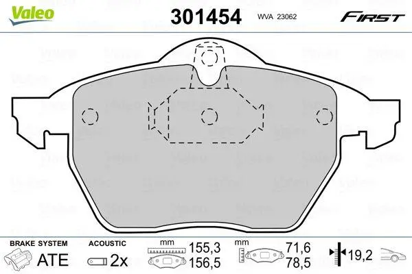 Колодки тормозные Valeo 301454 (фото 1)