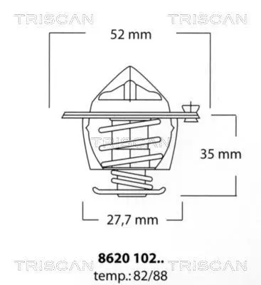 DAIHATSU термостат 84°С Charade III 1.3 88-, IV 1.3/1.6 90- Feroza 1.6 88- TRISCAN 8620 10282 (фото 1)