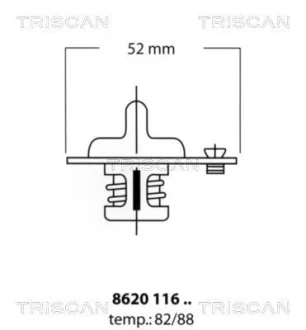 MAZDA термостат t-88C 323, 626, MX-3, MX-5 TRISCAN 8620 11682