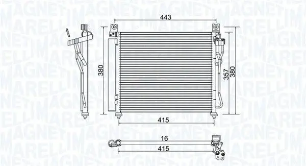 KIA Радіатор кондиціонера (конденсатор) Picanto 07- MAGNETI MARELLI 350203980000 (фото 1)