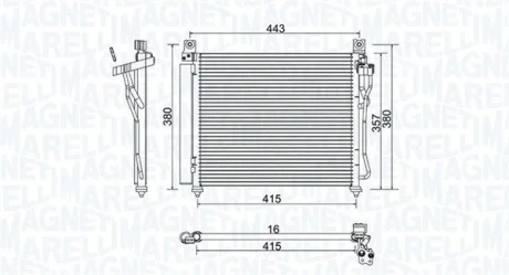 KIA Радіатор кондиціонера (конденсатор) Picanto 07- MAGNETI MARELLI 350203980000