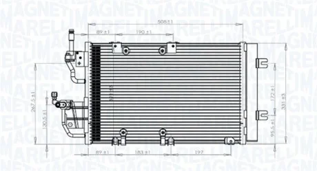 LAND ROVER Радіатор кондиціонера (конденсатор) Discovery III, Range Rover Sport 2.7TD 04- MAGNETI MARELLI 350203771000